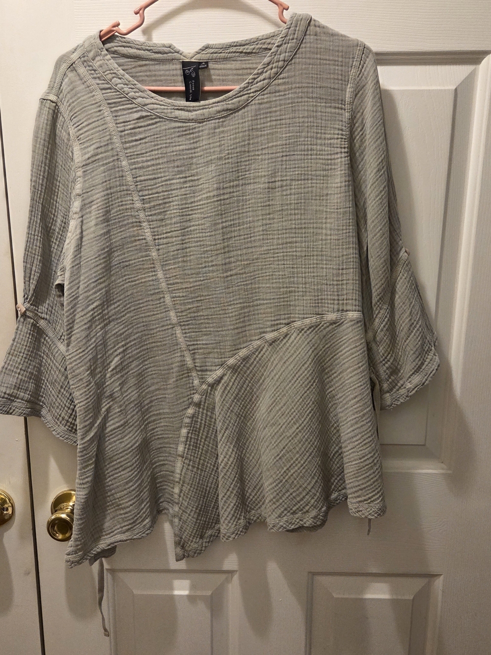 Relaxed Light Sage Textured Tunic Top